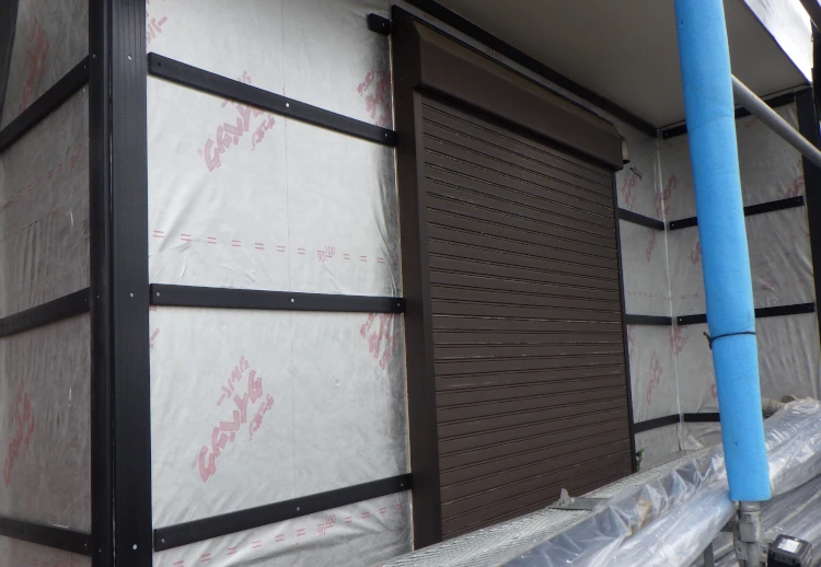 外壁下地完了の様子