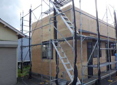 外壁野地板施工後