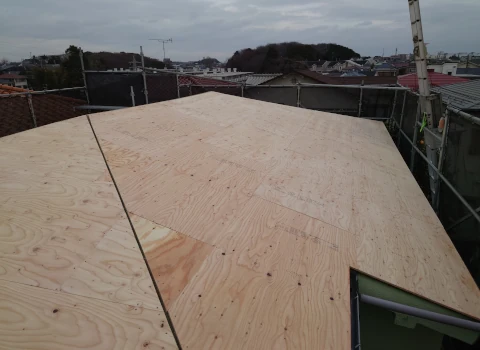 野地板重ね張り後