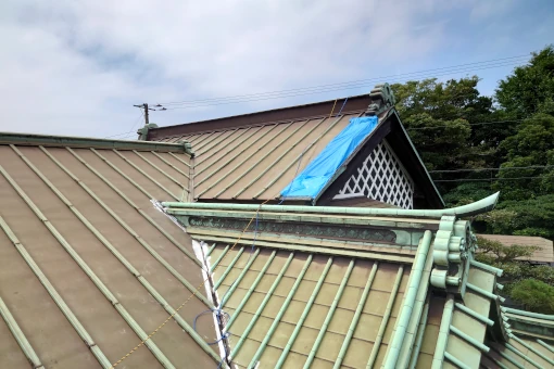 工事前の銅板瓦棒葺き