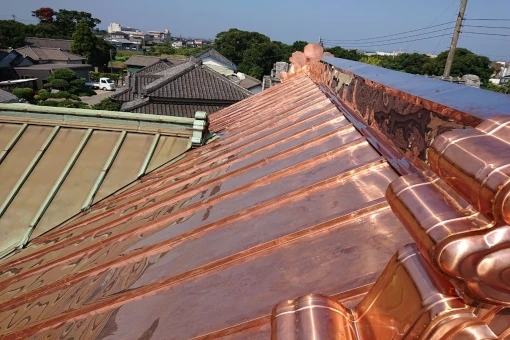 工事後の銅板瓦棒